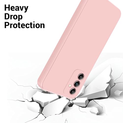 Image of LIRAMARK Silicone Soft Back Cover Case with Micro-Fibre Cloth On Inner Side for Samsung Galaxy A14 5G (Pink)