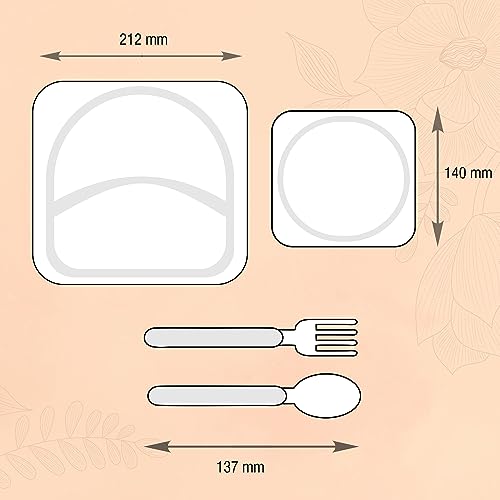 Image of Cello Kids Meal Melamine Dinner Set with Zebra Print | Safe and hygenic for Kids to use | Attractive and Long Lasting Designs | Break Resistant | Orange, Set of 4
