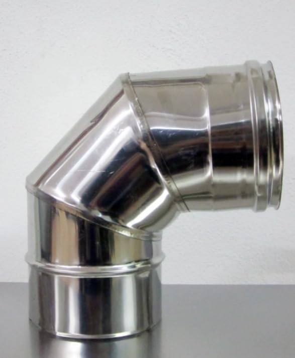 Termobrico tubo curvo de acero inoxidable AISI 304 monopared 90° – Todas las medidas – Diámetro Ø 80