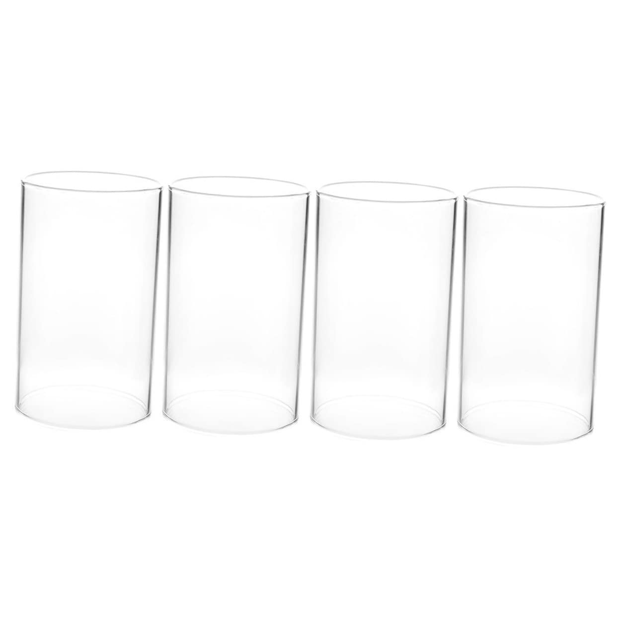 Paralumi per Candele in Vetro 4 Pezzi, Borosilicato Trasparente