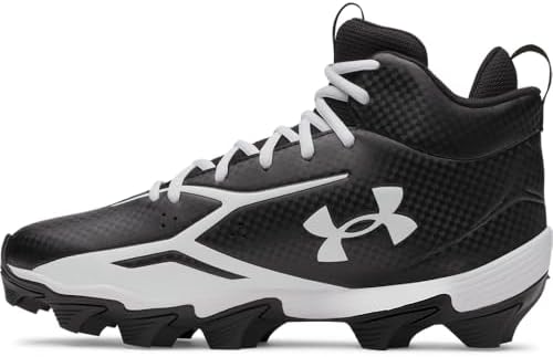 Under Armour Men's Spotlight Hammer Football Cleats, (001) Black/White/White, 13, US — view 5