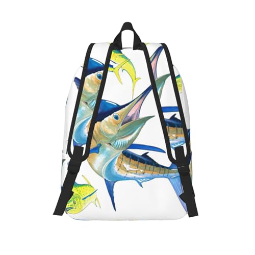 Sac à dos ordinateur EdWal imprimé poisson art pour université et voyages - 3