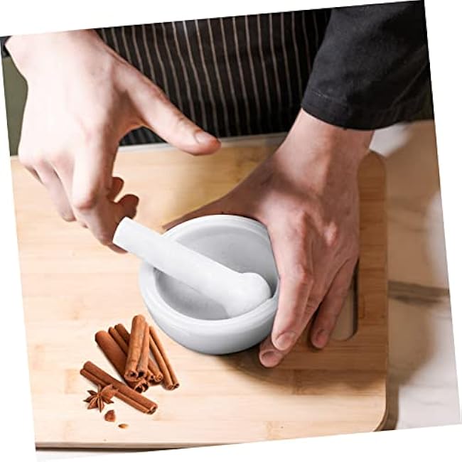 2 Sets Porcelain Grinding Bowls and Pestles Kitchen Tools for Seasonings Food and Spices and Convenient for Home Cooking