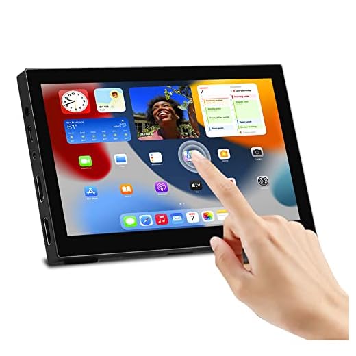 7Inch Mini Small Touchscreen Monitor Built-in Speakers 1024X600 Touch Portable Monitor HDMI Monitor for Raspberry Pi PS4 Switch Xbox Laptop Windows
