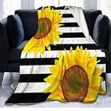 Chickwin Chickw1 Flanelldecke Kuscheldecke, Super Soft Weiche 3D Drucken Wohndecke Warm Flauschige Decke TV-Decke Mikrofaserdecke Sofadecke oder Bettüberwurf Tagesdecke (Gelbe Sonnenblume,150x220cm)