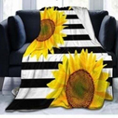 Chickwin Chickw1 Flanelldecke Kuscheldecke, Super Soft Weiche 3D Drucken Wohndecke Warm Flauschige Decke TV-Decke Mikrofaserdecke Sofadecke oder Bettüberwurf Tagesdecke (Gelbe Sonnenblume,150x220cm)