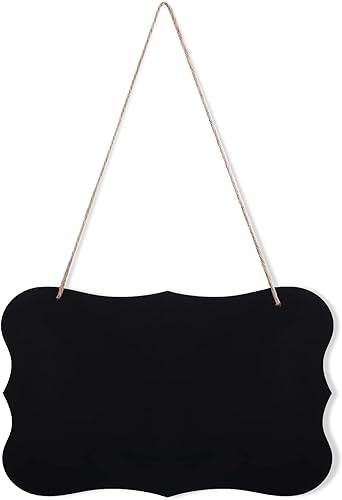 TIESOME Letreros de madera de doble cara para colgar en pizarra, letrero borrable para boda, cocina, decoración del hogar y fiesta (estilo B)