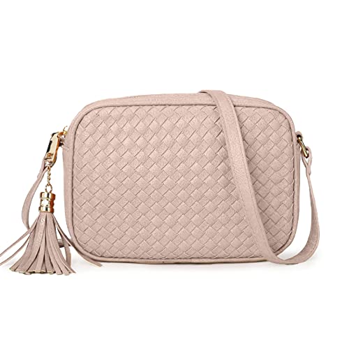 Small Crossbody Bags and Boho Purses for Women Trendy Weave Cross Body Shoulder Handbags,Soft PU Leather