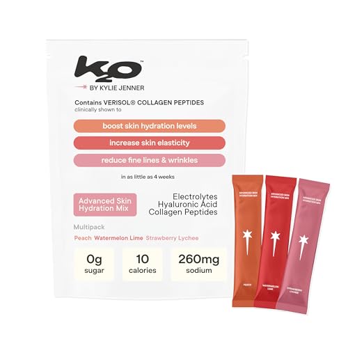 k2o by Kylie Jenner Advanced Skin Hydration Mix with Electrolytes, Hyaluronic Acid & Verisol Collagen Peptides - Clinically Shown to Boost Hydration & Reduce Wrinkles (Variety Pack)