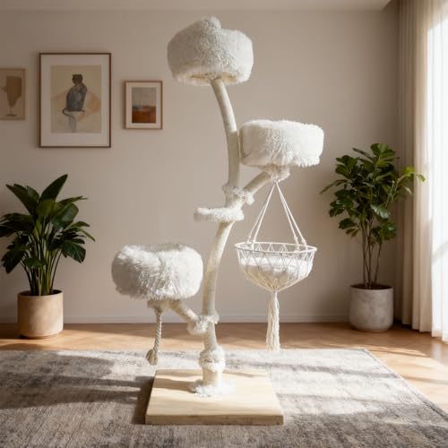 Torre moderna para gatos de 70" multi-nivel para interiores miniatura 1