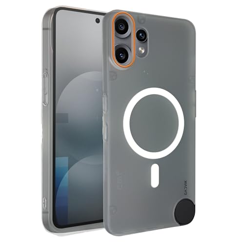 Image of Compatible for CMF by Nothing Phone 2 Pro Frosted Translucent Hard Back | Only Compatible with Wireless Magnetic Accessories | Thin and Slim Magnetic Back Cover (Clear)