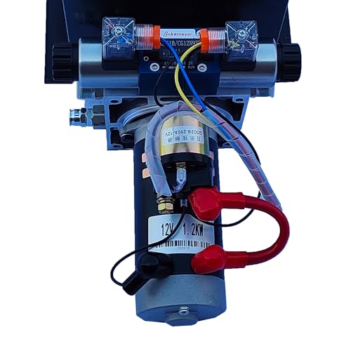 Image of Hydraulic Power Unit for Dump Trailer Car Lifting Platforms, 2200PSI 12V DC Hydraulic Station Pump, Double Acting,1.2kW, 8 Quart