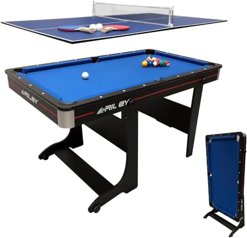 Riley 5 pie Plegable Mesa de Billar (fp-5b +) con Tenis de Mesa