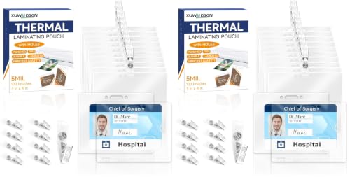 Image of 200 Pack 5mil 3 inchx4 inch Thermal Laminating Pouches Badge Laminate Pouches Clear Laminated Luggage Tags Printable Laminator Pouches for Business Permits Cards (100, 3 inchx4 inch-5mil)