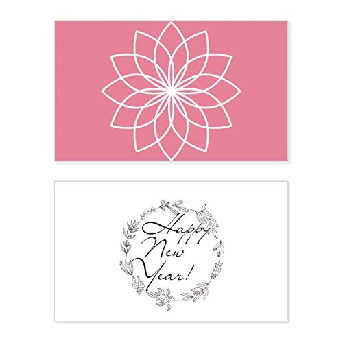 Tarjeta conmemorativa de Año Nuevo decorativa con flores para felicitaciones familiares