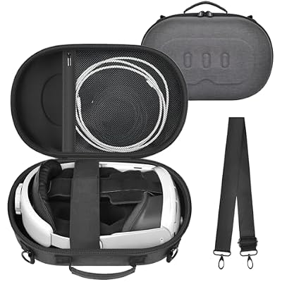 PAIYULE Hard Carrying Case for Meta Quest 3S/3 with Elite Strap, Travel Storage Bag Custom Sponge Insert for Touch Controllers & Accessories, Anti-Drop VR Headset Protective Box - Grey (Case Only)