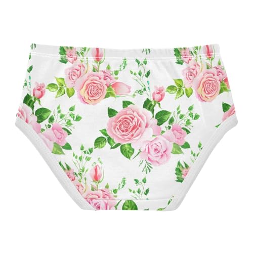 Spring Floral Pink Roses Toddler Underwear Floral 2t Cotton Panties Little Girl Personalized Underpants Briefs2