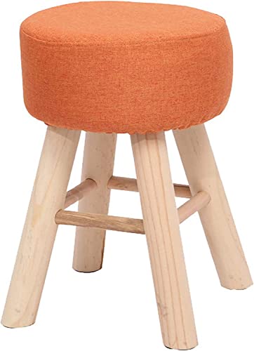 ZHANGGL Reposapiés, otomanas Altas con Funda Lavable, reposapiés Redondos Acolchados con Patas de Madera, reposapiés Modernos para sofá de Sala de Estar, otomanas portátiles o