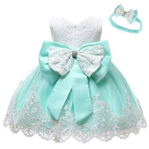 Baby Girls Party Dress Princess Flowers Wedding Dresses Toddler Pageant Tulle Tutus Light Green