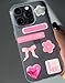 Rebel Tattoos 3D Puffy Phone Stickers I am Too Messy– Cute & Trendy Sticker Set for Phone Cases-No Glue-Self-Adhesive (Pink)