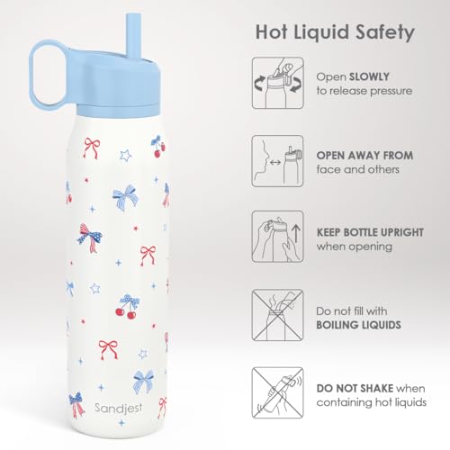 Image of American Flag Stainless Steel Water Bottle with Twist Lid 20oz, Travel Insulated Water Bottles for Sports & Gym, Gift for Women Girls Friends Birthday Christmas