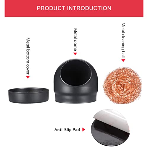 Image of Soldering Iron Tip Cleaner Non-slip Solder Tip Cleaning Wire Ball & Base Holder Soft Coiled Brass Tip Cleaner Kit