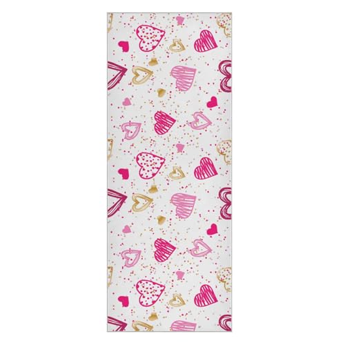 susiy Valentine's Day Hearts Non-Slip Yoga Mat Towel,Hot Yoga Towel for Sweat & Grip Dots,Yoga Mat Cover Blanket for Hot Yoga Bikram Pilates Gym Travel