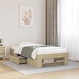 Esthétique Moderne et Polyvalente Avec sa couleur chêne sonoma intemporelle, ce cadre de lit s'intègre harmonieusement dans toute chambre à coucher, qu'il s'agisse d'une chambre d'adulte ou d'un enfant, ajoutant une touche d'élégance naturelle.