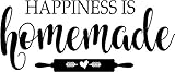 Kitchen Art Lettering Quotes Vinyl Home Wall Decal - Happiness is Homemade | 8' x 20' Adhesive...