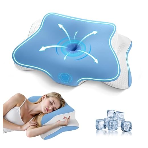 A-Pce Almohada Cervicales y Cuello Viscoelastica, 2 en 1 Almohada Cervical Ergonómico Espuma de Memoria Almohadas Ortopedica para Soporte de Cabeza/Cuello/Hombro, 66x39x10/13cm, Azul