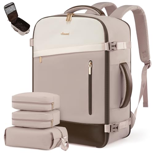LOVEVOOK Travel Backpack For Women, 40L Carry On Backpack, Airline Approved Personal Item Travel Bag, Travel Essentials Water Resistant Daypack Weekender Bag Fits 17