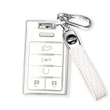 MILD EAST for Cadillac Key Fob Cover with Keychain, 5-Button Key Case for Escalade SRX CTS ATS XTS DTS STS 2008-2014 2015, Soft TPU, White