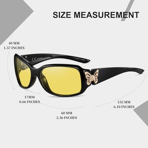 Image of HAOLOTA Night Vision Glasses for Driving Anti Glare, Polarized Nighttime Safety Glasses for Women Men UV400 Protection