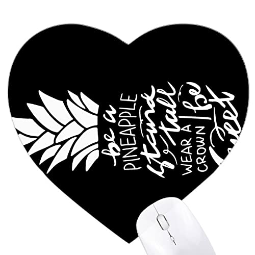 Tapis de souris en forme de coeur noir et ananas idée cadeau bureau