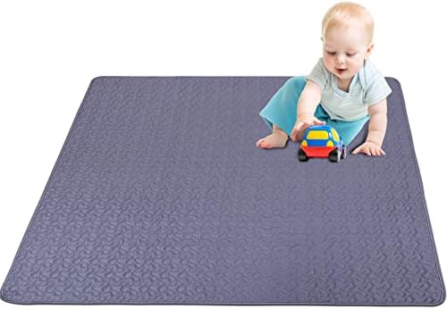 Washable Infant Play Mat, Baby Play Mat Crawling Mats, 43x43” Portable Anti Slip Toddler Playpen Mat, Foldable Kids Tent Padded Floor Mat