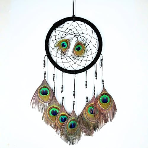 Best Janmashtami Decorations from Amazon India 35 Tdas Peacock Feather Dream Catcher for Living Room Bedroom, Handm...