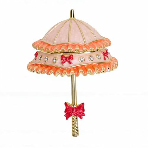 Boîte à bijoux parapluie émail Focket avec strass faits main - 2