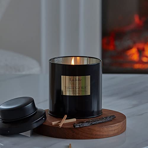 Candles For Men, Tobaco Candles, Vanilla Candle Scented, Natural Soy Candle, Large Candle For Home, Masculine Candle, 100 Hours Long Burn Time #TOP3