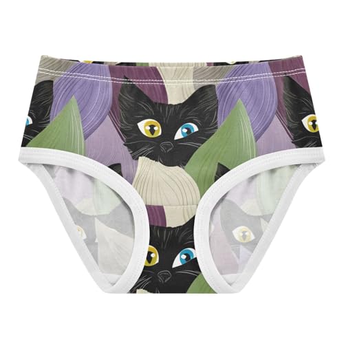 Cotton Girls Underwear Toddler Cute Black White Cartoon Cats Panties Little Girl Animal Kids Undies Briefs 2t