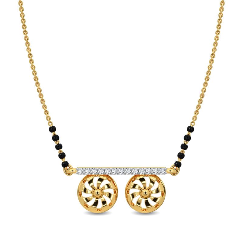 Image of KISNA JEWELS 14KT|18KT BIS Hallmark Pure Gold and Diamond Mangalsutra For Women