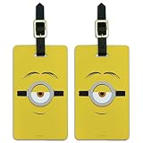 Minions Stuart Face Luggage ID Tags Suitcase Carry-On Cards - Set of 2