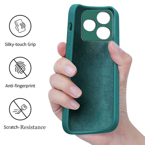 Image of A rtistque Liquid Silicone Back Cover Case for Realme C51 Shockproof TPU Soft Flexible with Camera Protection - Green