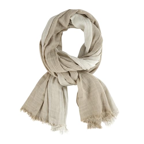 DAMILY 190 x 70cm Herren Damen Sommer Schal Baumwolle Gemischt Schal Retro Herbst Winter Mode Leicht Lang Halstuch Herrenschal(Khaki)