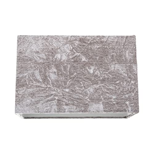 Modern and On-Trend Designer Shiny Silver Shimmer Crushed Velvet Fabric Rectangular Lamp Shade for Wall Ceiling or Table - 29cm Length Suitable for The Home or Commercial Usage by Happy Homewares