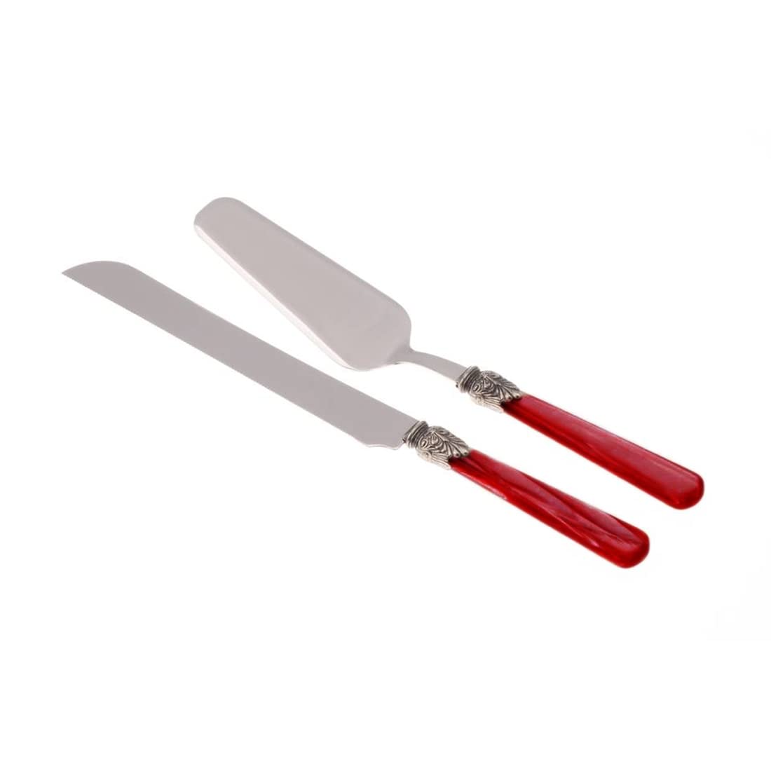 RIVADOSSI Coppia dolce set coltello e pala torta ELENA acciaio inox bordeaux