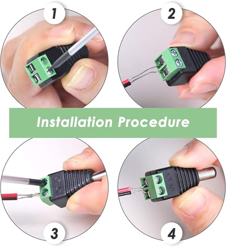 Image of MX RCA to Terminal Block Adapter, 20 Pack Female Audio Video Connector, Black and Green, Screw Terminal Block Connectors