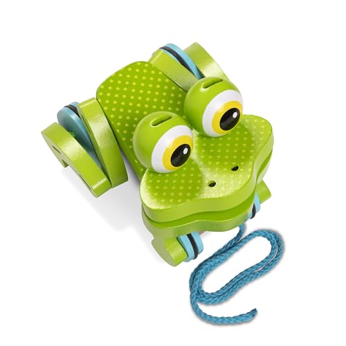Image of Melissa & Doug First Play Frolicking Frog Wooden Pull Toy (Pack of 6)