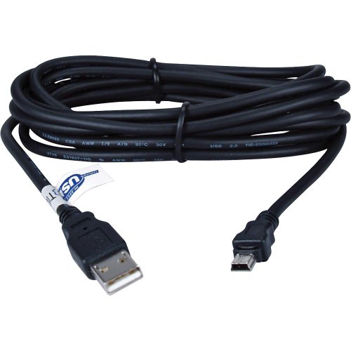 QVS USB 2.0 Type-A Male to USB MINI-B 5 PIN Male Cable 3 FT. - Black