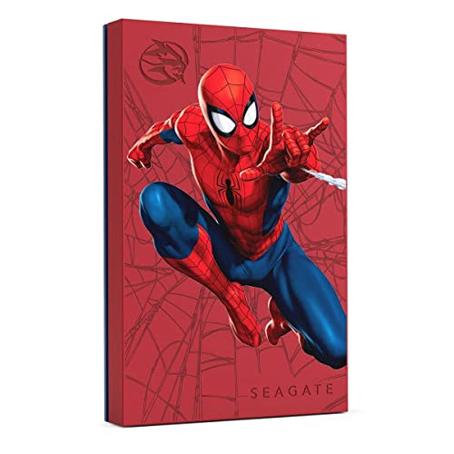Image of Seagate Spider-Man Special Edition FireCuda External Hard Drive 2TB - USB 3.2 Gen 1, Customizable LED RGB Lighting White, with 3 Years Rescue Data Recovery Services (STKL2000417)