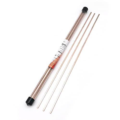 Silver Brazing Rods 5% BCuP-3 20 Flat Bar Welding Stick JAgP-5 Silver Phos Solder Rods 0.050″x1/8″x14″ for  Gas Soldering Torch Accessory Air-conditioners, Refrigerators and Freezers
